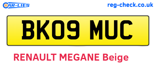 BK09MUC are the vehicle registration plates.