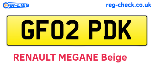 GF02PDK are the vehicle registration plates.