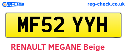 MF52YYH are the vehicle registration plates.
