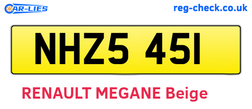 NHZ5451 are the vehicle registration plates.