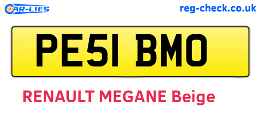 PE51BMO are the vehicle registration plates.