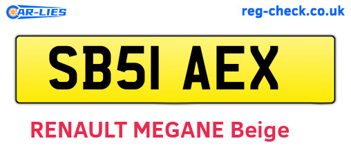 SB51AEX are the vehicle registration plates.