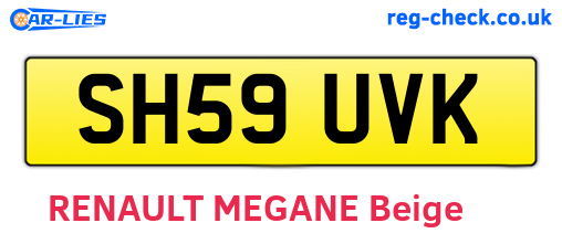 SH59UVK are the vehicle registration plates.