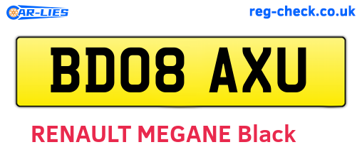 BD08AXU are the vehicle registration plates.