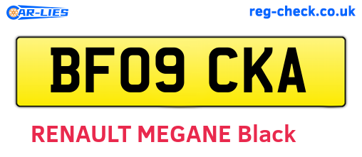 BF09CKA are the vehicle registration plates.