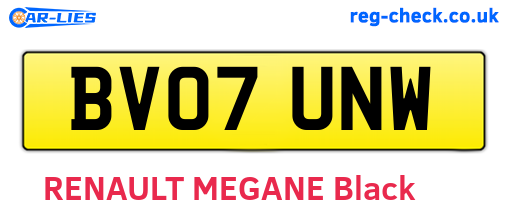 BV07UNW are the vehicle registration plates.