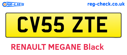 CV55ZTE are the vehicle registration plates.
