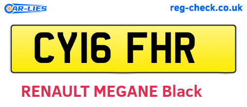 CY16FHR are the vehicle registration plates.