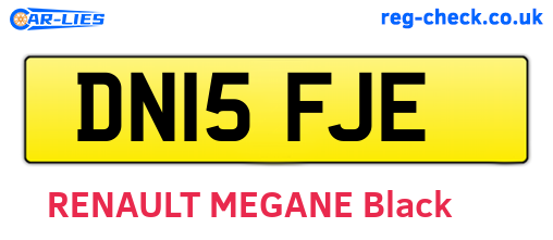 DN15FJE are the vehicle registration plates.
