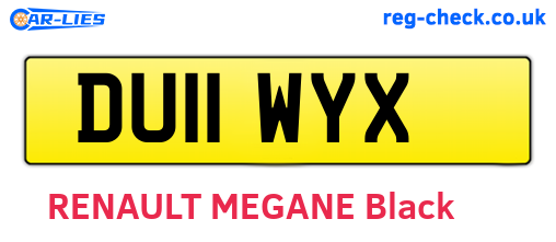 DU11WYX are the vehicle registration plates.