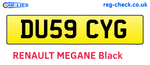 DU59CYG are the vehicle registration plates.