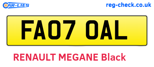 FA07OAL are the vehicle registration plates.