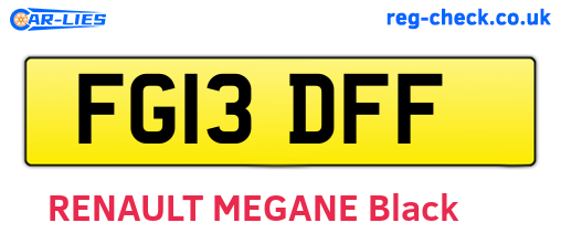 FG13DFF are the vehicle registration plates.