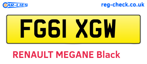 FG61XGW are the vehicle registration plates.