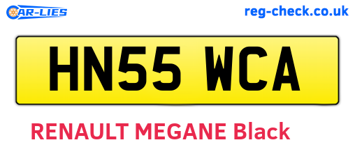 HN55WCA are the vehicle registration plates.