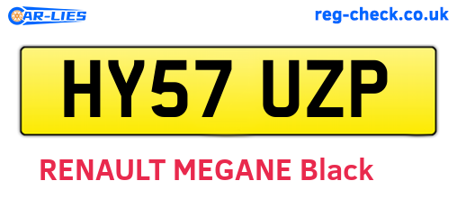 HY57UZP are the vehicle registration plates.
