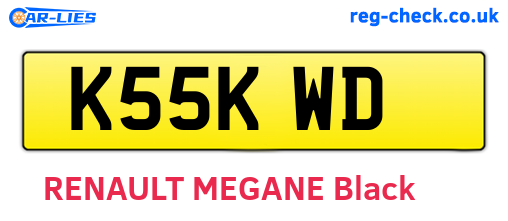 K55KWD are the vehicle registration plates.