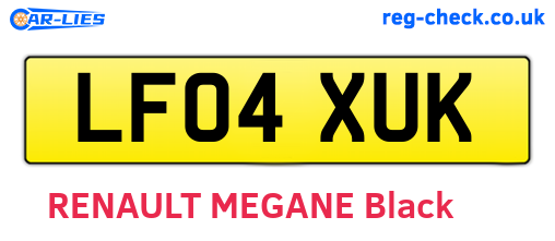LF04XUK are the vehicle registration plates.