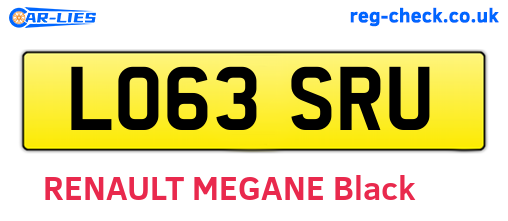 LO63SRU are the vehicle registration plates.