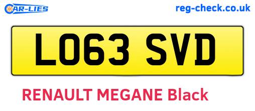 LO63SVD are the vehicle registration plates.