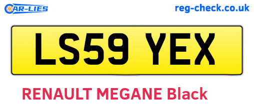 LS59YEX are the vehicle registration plates.