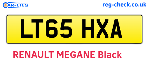 LT65HXA are the vehicle registration plates.