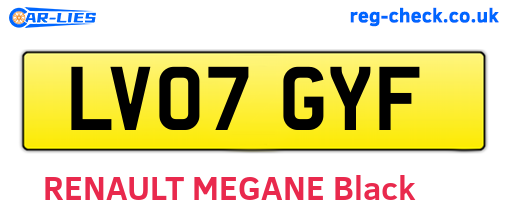 LV07GYF are the vehicle registration plates.