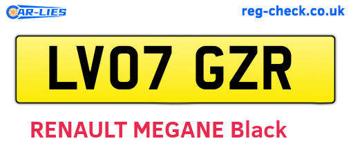 LV07GZR are the vehicle registration plates.