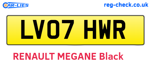 LV07HWR are the vehicle registration plates.