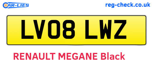 LV08LWZ are the vehicle registration plates.
