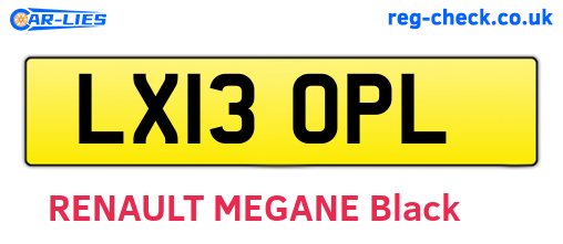 LX13OPL are the vehicle registration plates.