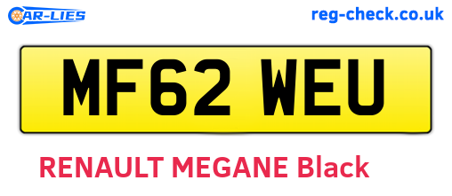 MF62WEU are the vehicle registration plates.