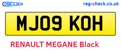 MJ09KOH are the vehicle registration plates.
