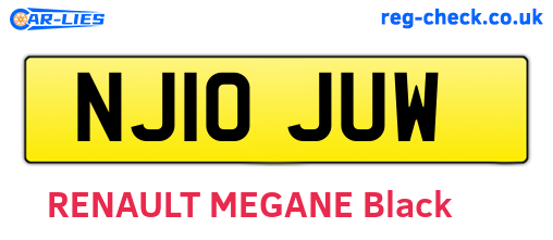 NJ10JUW are the vehicle registration plates.