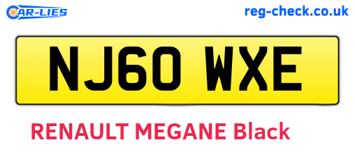NJ60WXE are the vehicle registration plates.