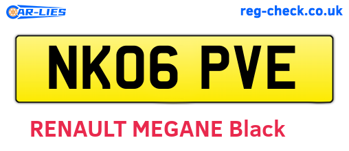 NK06PVE are the vehicle registration plates.