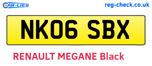 NK06SBX are the vehicle registration plates.