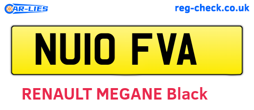 NU10FVA are the vehicle registration plates.