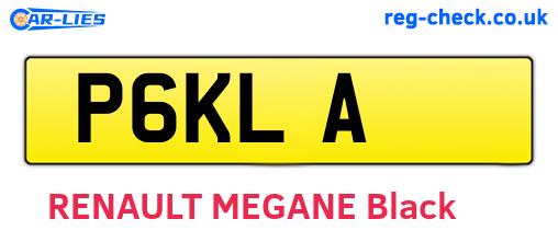 P6KLA are the vehicle registration plates.