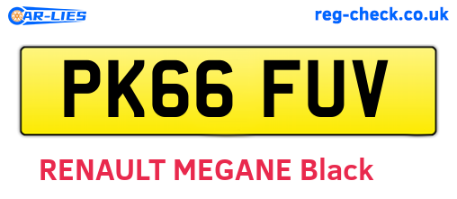PK66FUV are the vehicle registration plates.