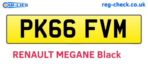 PK66FVM are the vehicle registration plates.