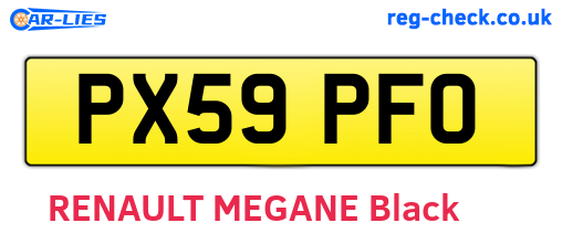 PX59PFO are the vehicle registration plates.