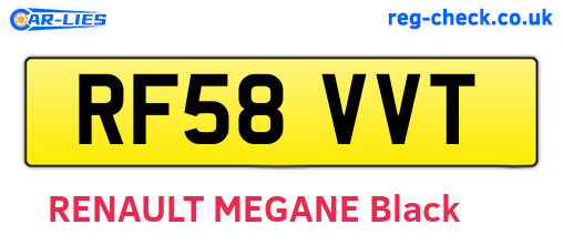 RF58VVT are the vehicle registration plates.
