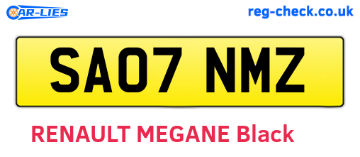 SA07NMZ are the vehicle registration plates.