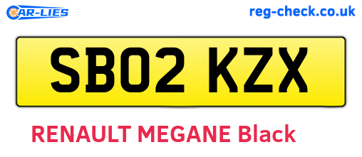 SB02KZX are the vehicle registration plates.