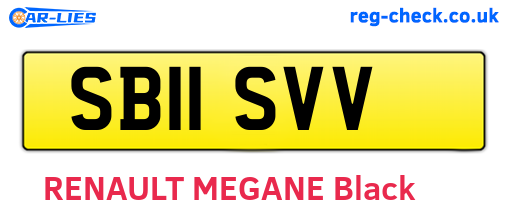 SB11SVV are the vehicle registration plates.