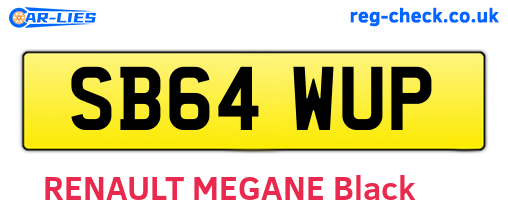 SB64WUP are the vehicle registration plates.