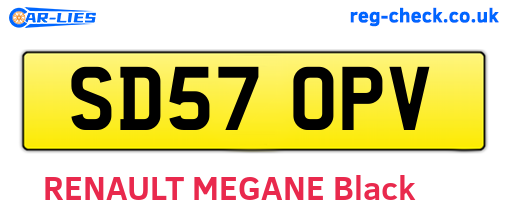 SD57OPV are the vehicle registration plates.