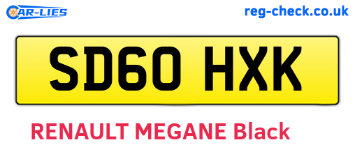 SD60HXK are the vehicle registration plates.