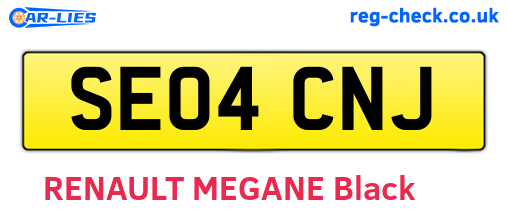 SE04CNJ are the vehicle registration plates.